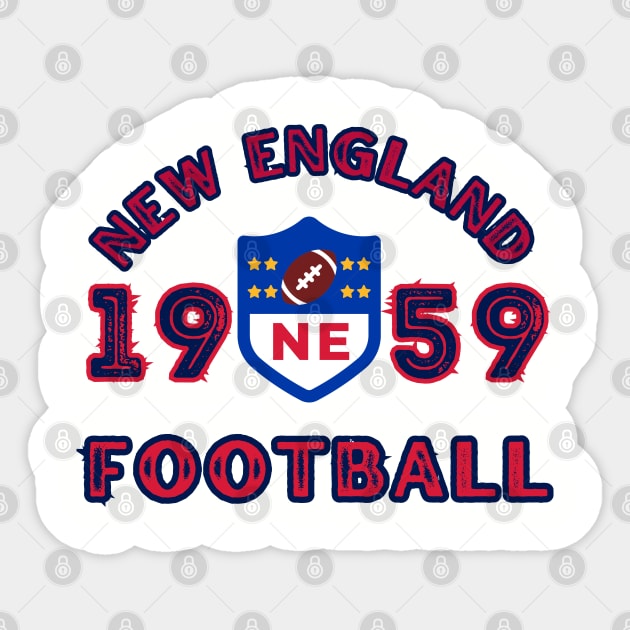 New England Football Vintage Style Sticker by Borcelle Vintage Apparel 